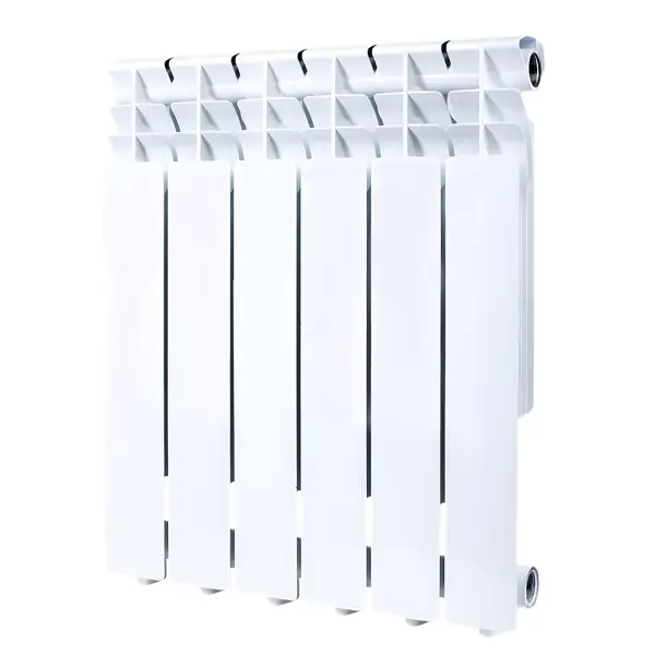 Радиатор секционный Monlan RU Aluminium 500/80 6 секций боковое подключение алюминий белый