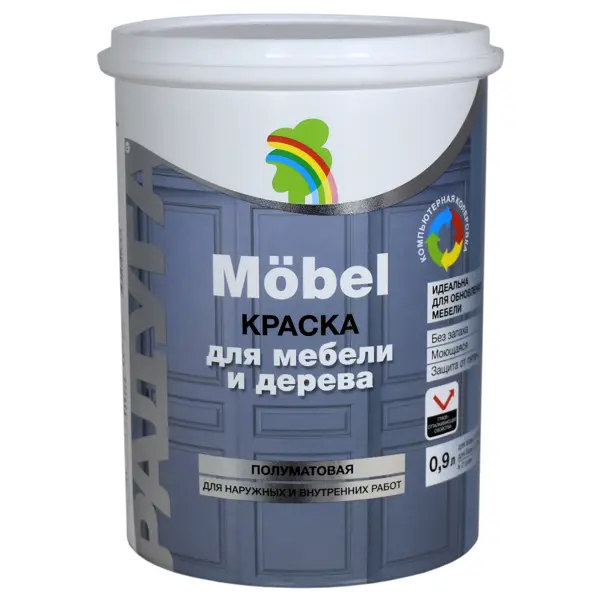 Краска ВД-АК 115 для мебели база С цвет прозрачный 0.9 л
