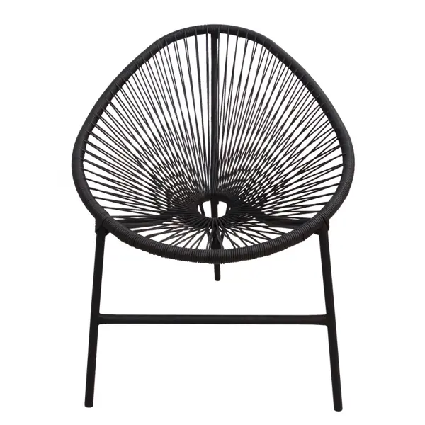 Стул Acapulco AC001 73x83x88 см искусственный ротанг/сталь цвет черный
