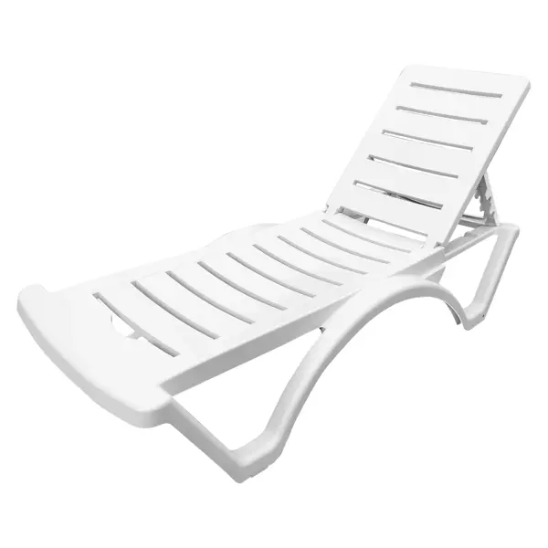 Шезлонг складной Adriano Classic 187x65x31 см пластик белый