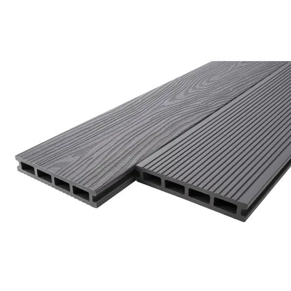 Террасная доска ДПК T-Decks цвет Серый 3000x150x25 мм двусторонний вельвет 0.6 м²