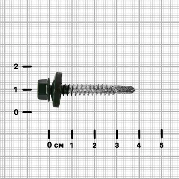 Саморезы кровельные по металлу Standers с пресс-шайбой RAL6005 5.5x38 на вес