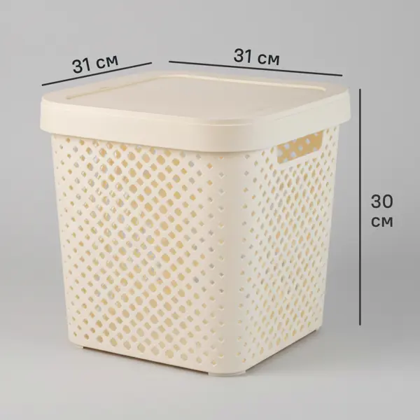 Корзина для хранения Plast Team Mien 31x30x31 см полипропилен цвет молочный