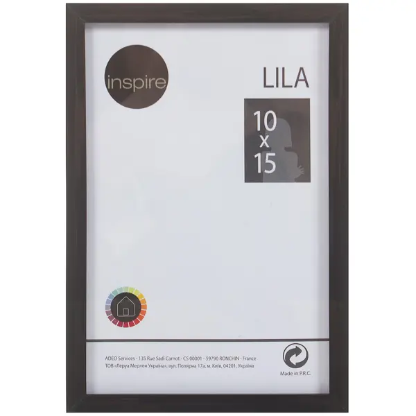 Рамка Inspire Lila 10x15 см цвет чёрный