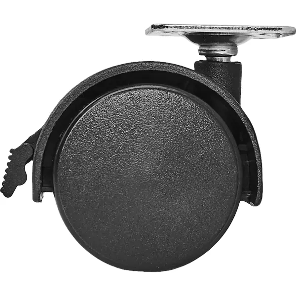 Колесо для мебели поворотное STANDERS с тормозом, площадка, для мягкого пола, 50 мм, до 40 кг, цвет чёрный