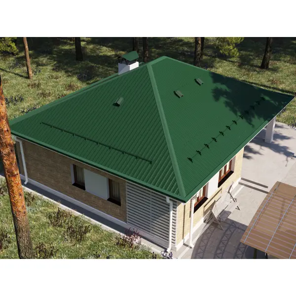 Снегозадержатель для металлической кровли трубчатый Эко 3 м RAL 6005 зеленый