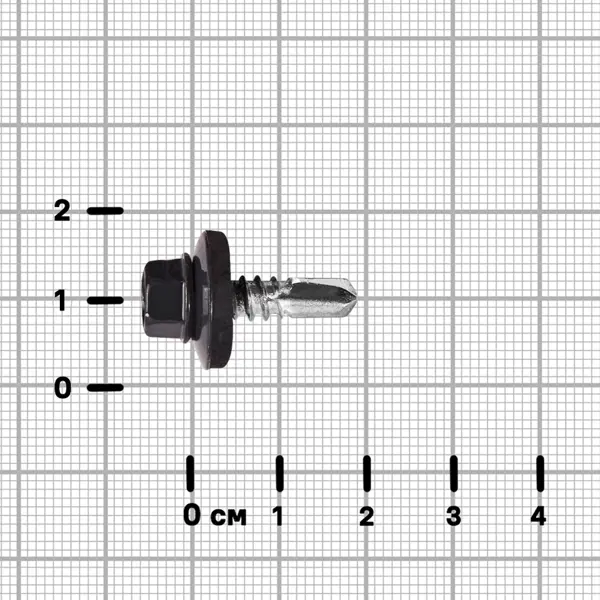 Саморезы кровельные по металлу DILWIS с буром 5.5x19 мм RAL 7024 16 шт.