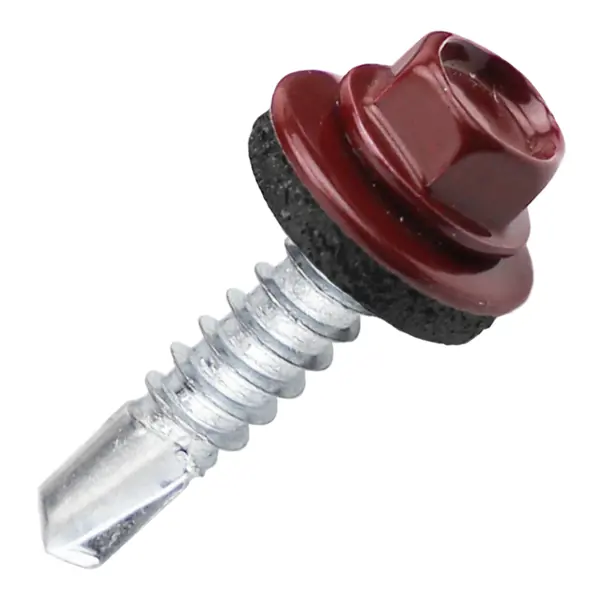 Саморезы кровельные по металлу Dilwis с пресс-шайбой RAL 3005 5.5x25 мм 90 шт.