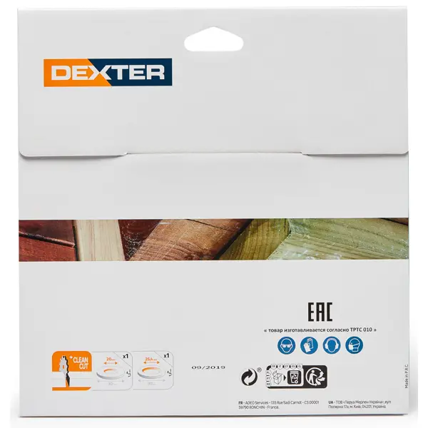 Диск пильный по дереву Dexter FD-E032103060T 60Т 210x30x1.5 мм, кольца: 20 и 25.4