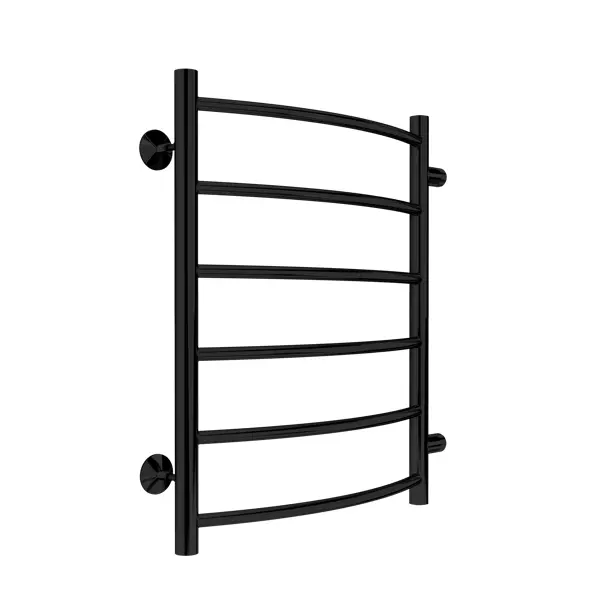 Водяной полотенцесушитель лесенка Вармо Сатурн 1/2" 500x600 мм цвет черный