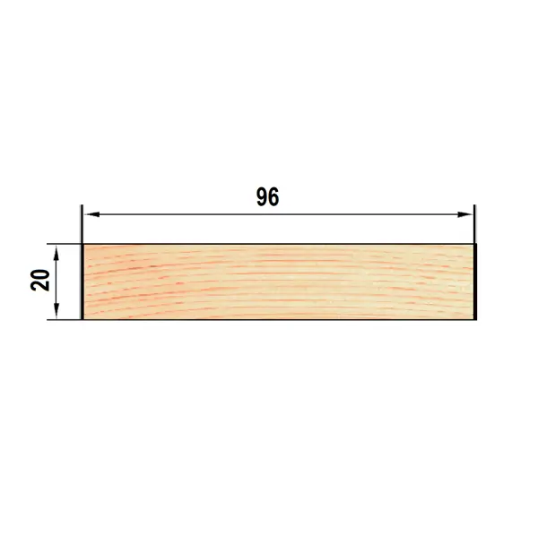 Доска строганая 20x96x2000 мм хвоя сорт Норма