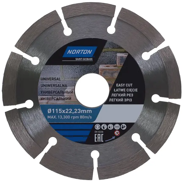 Диск алмазный Norton Universal 70184601270 сегментный 115x22.2x2.2 мм