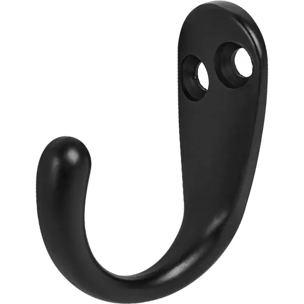 Крючок мебельный 1.88x4.7x3.87 см цвет матовый черный