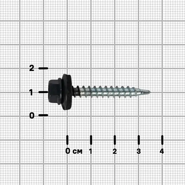 Саморезы кровельные по дереву DILWIS с пресс-шайбой со сверлом RAL 7024 4.8x35 мм 80 шт.