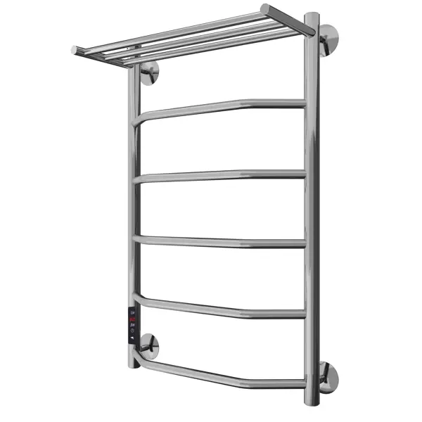 Полотенцесушитель электрический Арго Флоран Гранд 500x700 мм 185 Вт с полкой лесенка цвет хром