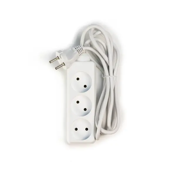 Удлинитель бытовой Защита Про 3 розетки без заземления 2x0.75 мм 1.8 м цвет белый
