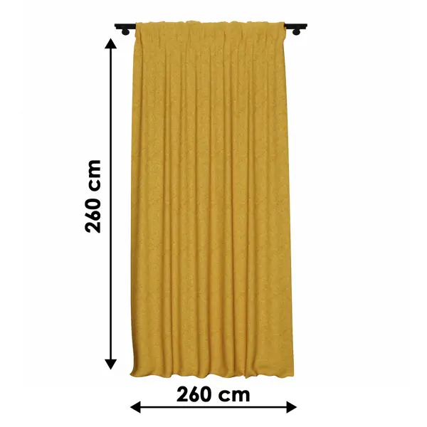 Штора на ленте 200x280 см цвет манго