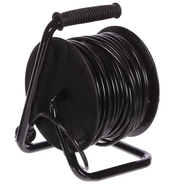 Удлинитель на катушке Защита Про 4 розетки с заземлением 3x1.5 мм 40 м цвет черный/красный