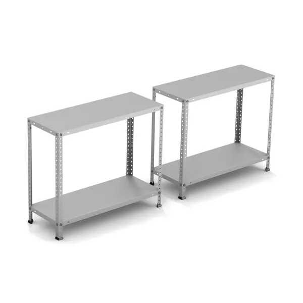 Стеллаж металлический 70x140x30 см оцинкованная сталь нагрузка на полку 30 кг цвет серый