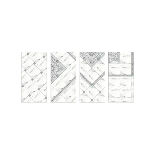 Бордюр напольный LB Ceramics Бьянка Каррара 10x45 см матовый цвет бело-серый мрамор