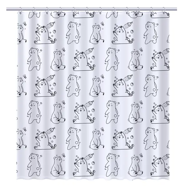 Штора для ванной Fixsen Teddy Wash 180x200 см полиэстер цвет белый