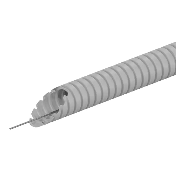 Труба гофрированная Lexman ПВХ D16 мм 25 м легкая с зондом цвет серый