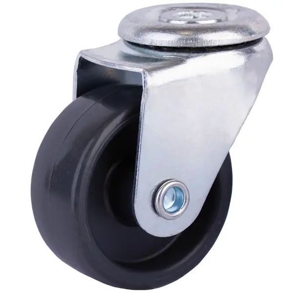 Колесо поворотное без тормоза под штифт 40 мм пластик максимальная нагрузка 25 кг цвет серый