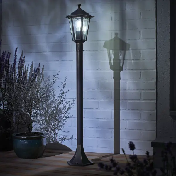 Фонарный столб уличный Inspire Peterburg 1xE27x60 Вт алюминий/сталь 100 см цвет бронза