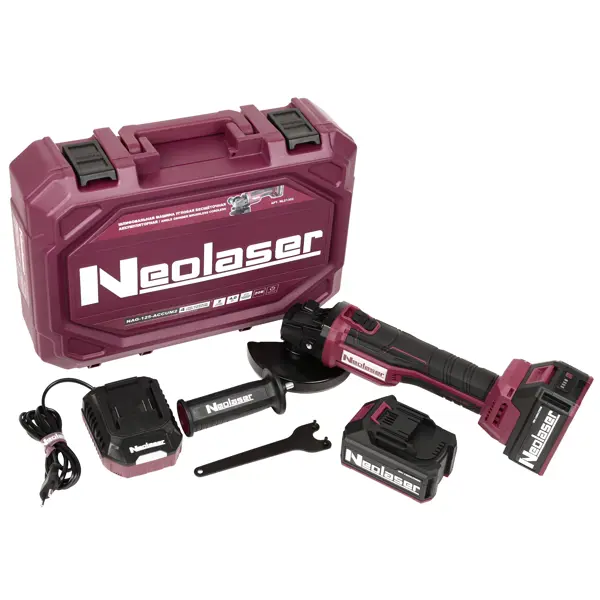 УШМ аккумуляторная Neolaser NAG125ACCUM2, 20 В Li-ion 2x4 Ач, 125 мм