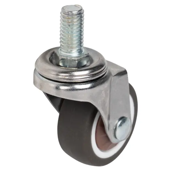 Колесо поворотное без тормоза 30 мм до 20 кг с резьбой М8 цвет серый