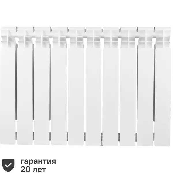 Радиатор секционный Тепломир Bimetal 500/100 10 секций боковое подключение биметалл белый