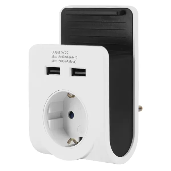 Разветвитель Lexman с подставкой для телефона 1 розетка с заземлением 16 А 2 USB 2.1 А цвет белый