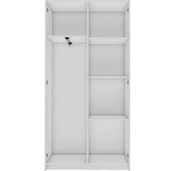 Шкаф распашной Турин Лайт с 2 дверями 100x200.6x37.2 см ЛДСП цвет белый