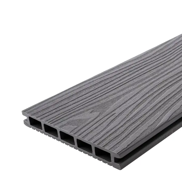Террасная доска ДПК T-Decks цвет Серый 3000x150x20 мм двусторонний вельвет 0.45 м²