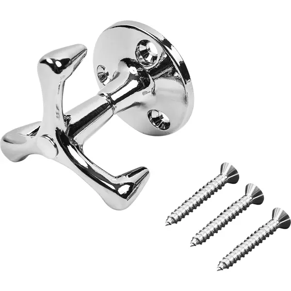 Крючок мебельный 4x5.3x4.8 см цвет хром