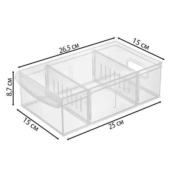 Контейнер Rolly 15x8.7x26.6 см 2.65 л пластик цвет прозрачный