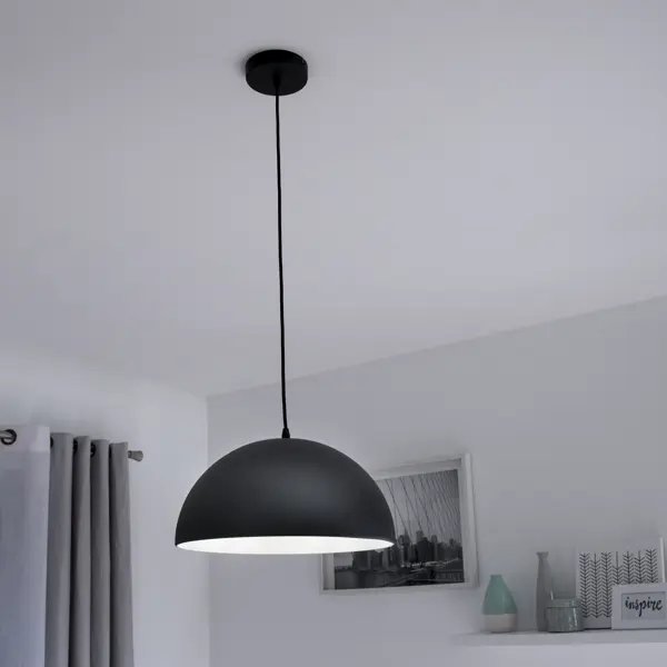 Светильник подвесной Inspire «Cedar», 1 лампа, 3 м², цвет чёрный матовый