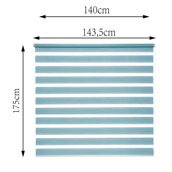 Штора рулонная день-ночь Inspire Peter 140x175 см бирюза Aqua 3