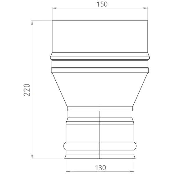 Переход Металлик и Ко ø 130-150 мм (430/0.8 мм)