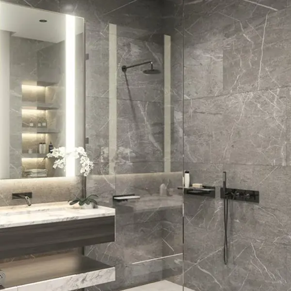 Глазурованный керамогранит Estima МО103 60x120x1 см 1.44 м² неполированный цвет серый