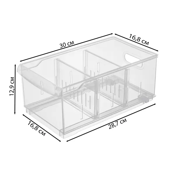 Контейнер Rolly 16.5x12.9x30.5 см 5 л пластик цвет прозрачный