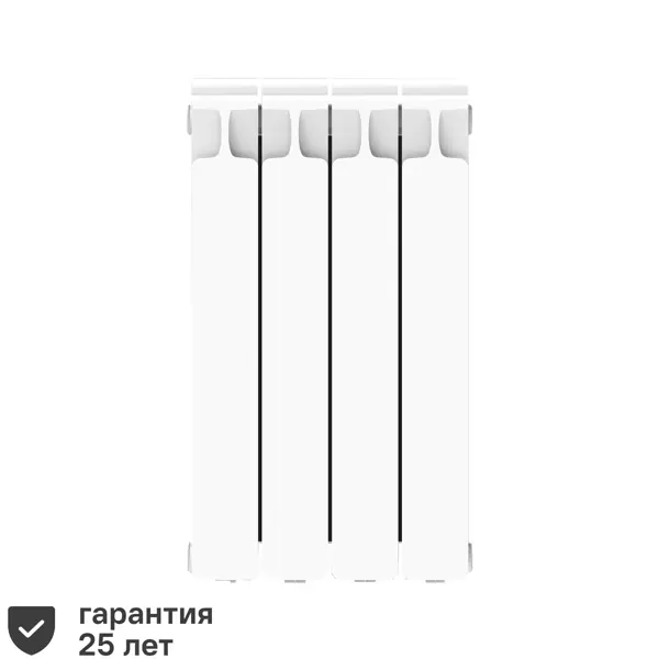Радиатор секционный Rifar Monolit 500/100 4 секции боковое подключение биметалл белый