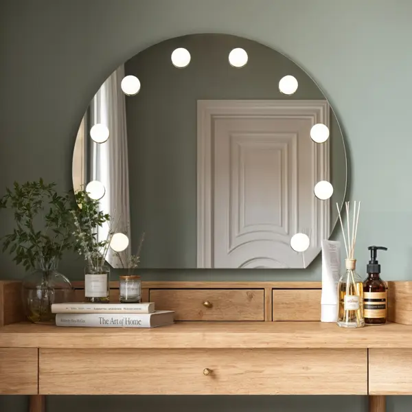 Зеркало гримерное 70x60 см круг стекло