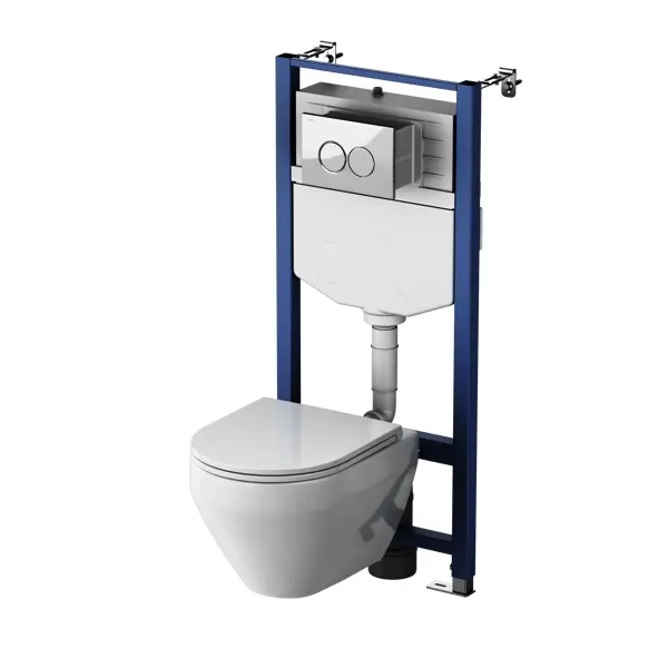 Комплект инсталляция с унитазом AM.PM Jump IS12LM0351.721700 безободковый с микролифтом клавиша цвет белый