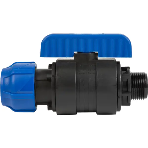Кран шаровой прямой Valfex DN26 PN16 1"x32 НР полипропилен ручка бабочка
