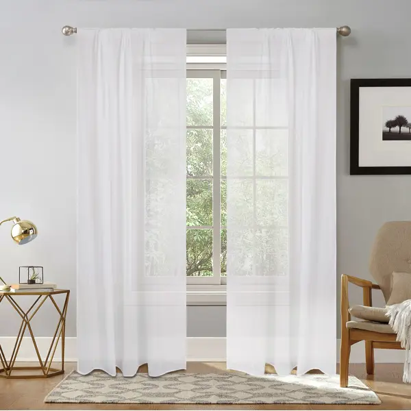 Тюль на ленте Дарсия 280x300 ми цвет белый