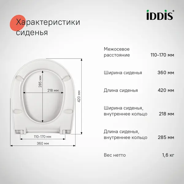 Сиденье для унитаза Iddis 115WPS0ID цвет белый