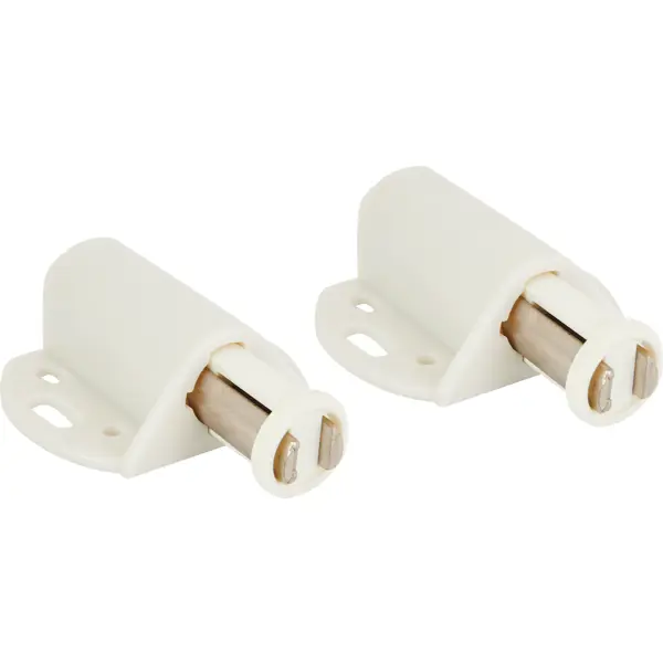 Защелка магнитная для стеклянной двери пластик цвет белый 2 шт.