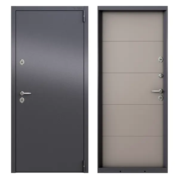 Дверь входная металлическая Стартер 88x205 см правая крема