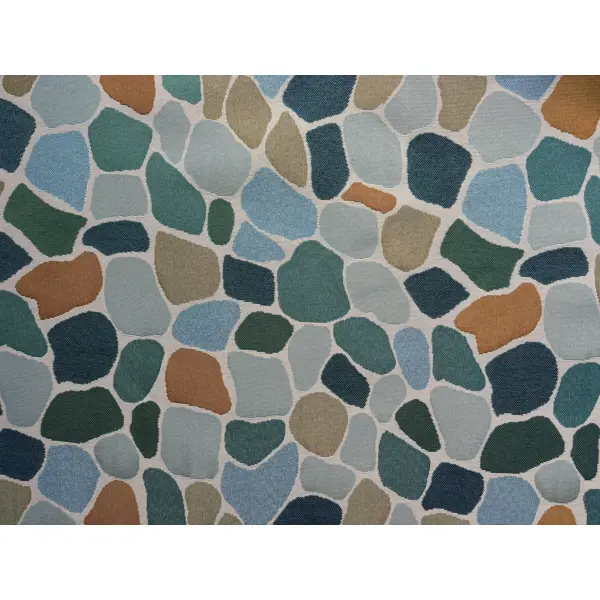 Ткань 1 м/п Морские камушки гобелен 150 см цвет голубой